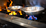 Food on the stove top.